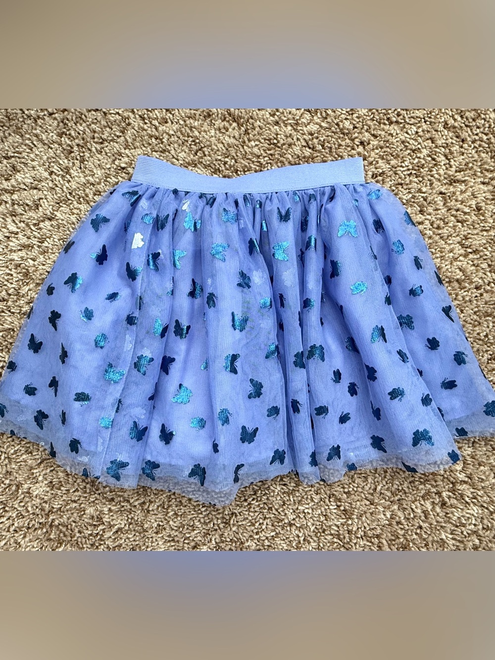 Bluey Girls Periwinkle Blue Butterfly Tulle Skirt Size 5
